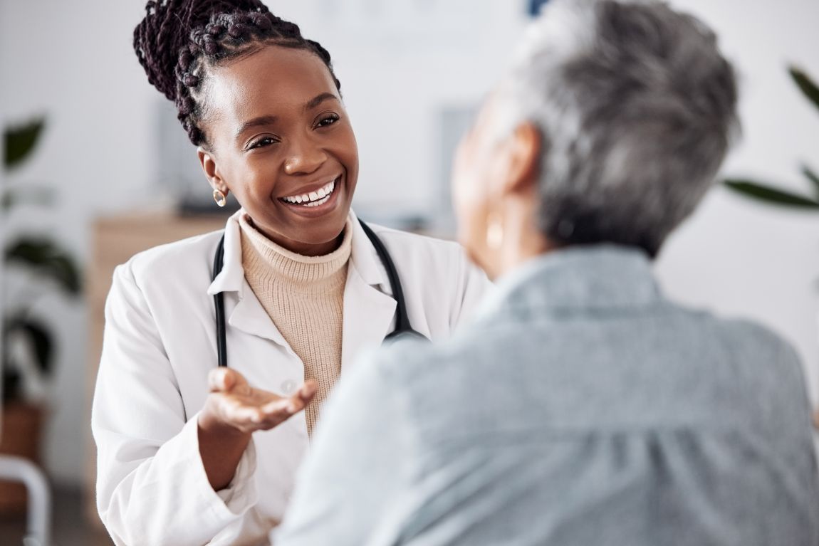Skull-Base-Tumors-MRI physician smiling talking to patient
